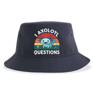 I Axolotl Questions Design Funny Cute Axolotl Sustainable Bucket Hat