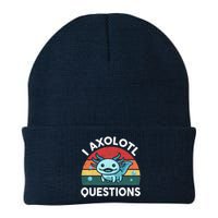 I Axolotl Questions Design Funny Cute Axolotl Knit Cap Winter Beanie