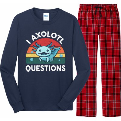 I Axolotl Questions Design Funny Cute Axolotl Long Sleeve Pajama Set