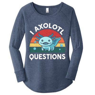 I Axolotl Questions Design Funny Cute Axolotl Women's Perfect Tri Tunic Long Sleeve Shirt