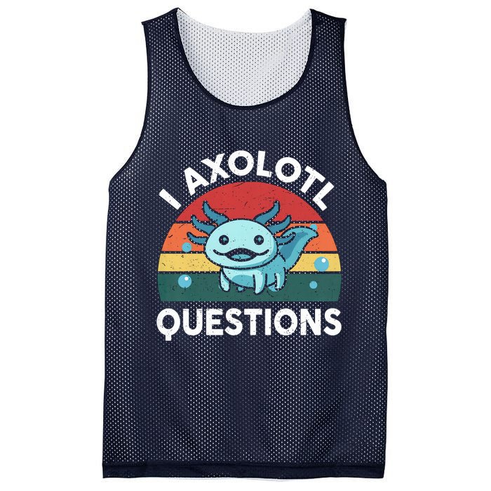 I Axolotl Questions Design Funny Cute Axolotl Mesh Reversible Basketball Jersey Tank