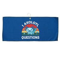 I Axolotl Questions Design Funny Cute Axolotl Large Microfiber Waffle Golf Towel