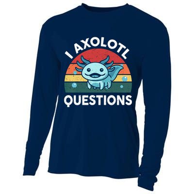 I Axolotl Questions Design Funny Cute Axolotl Cooling Performance Long Sleeve Crew