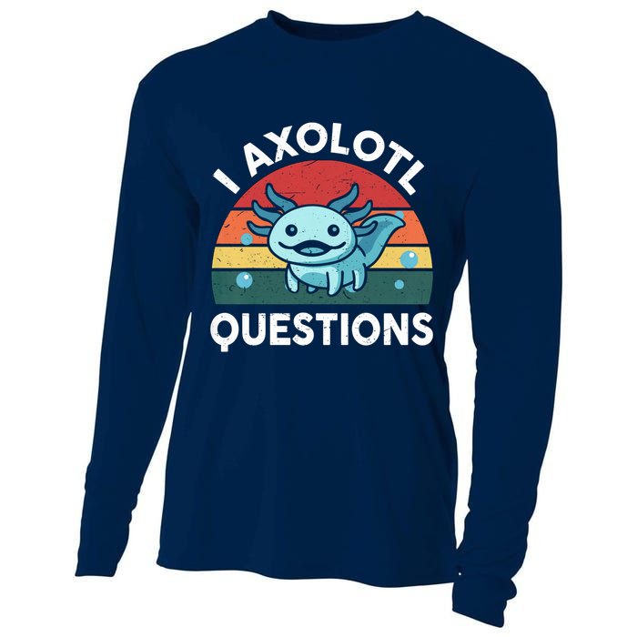 I Axolotl Questions Design Funny Cute Axolotl Cooling Performance Long Sleeve Crew
