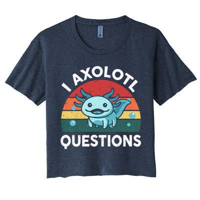 I Axolotl Questions Design Funny Cute Axolotl Crop Top