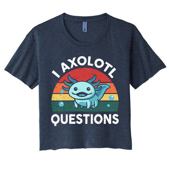 I Axolotl Questions Design Funny Cute Axolotl Crop Top