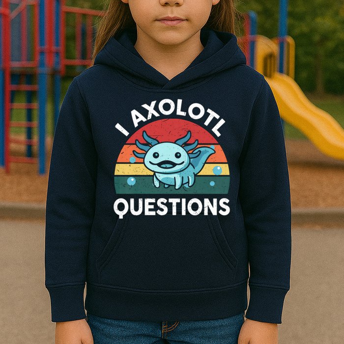 I Axolotl Questions Design Funny Cute Axolotl Kids Hoodie