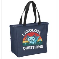 I Axolotl Questions Design Funny Cute Axolotl Zip Tote Bag