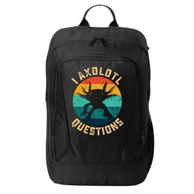 I Axolotl Questions Funny Axolotl Vintage Retro City Backpack