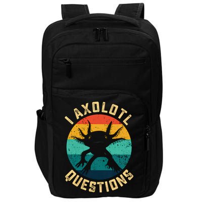 I Axolotl Questions Funny Axolotl Vintage Retro Impact Tech Backpack