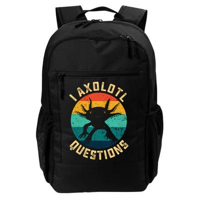 I Axolotl Questions Funny Axolotl Vintage Retro Backpack