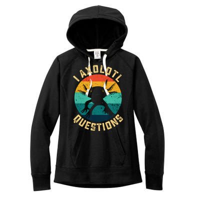 I Axolotl Questions Funny Axolotl Vintage Retro Women's Fleece Hoodie