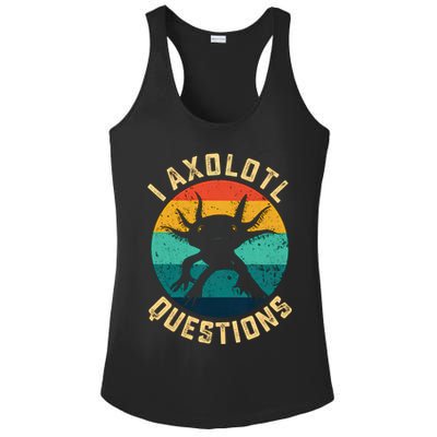 I Axolotl Questions Funny Axolotl Vintage Retro Ladies PosiCharge Competitor Racerback Tank