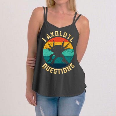 I Axolotl Questions Funny Axolotl Vintage Retro Women's Strappy Tank