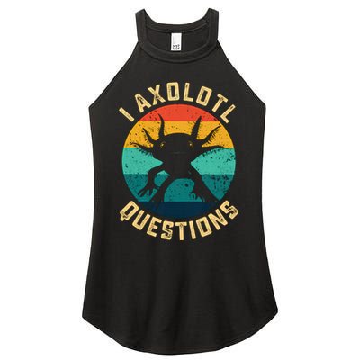 I Axolotl Questions Funny Axolotl Vintage Retro Women's Perfect Tri Rocker Tank