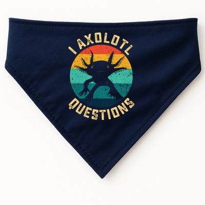 I Axolotl Questions Funny Axolotl Vintage Retro USA-Made Doggie Bandana