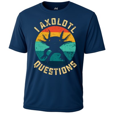 I Axolotl Questions Funny Axolotl Vintage Retro Performance Shirt