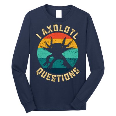 I Axolotl Questions Funny Axolotl Vintage Retro Long Sleeve Shirt