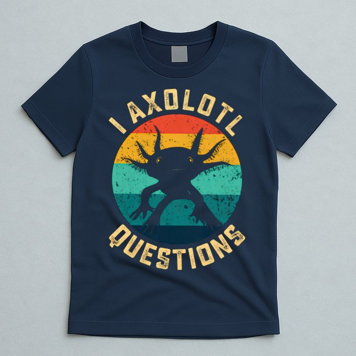 I Axolotl Questions Funny Axolotl Vintage Retro T-Shirt