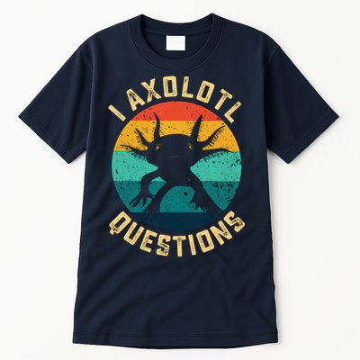 I Axolotl Questions Funny Axolotl Vintage Retro Tall T-Shirt