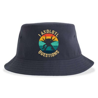 I Axolotl Questions Funny Axolotl Vintage Retro Sustainable Bucket Hat