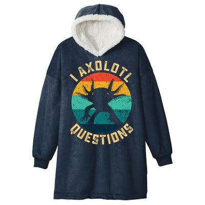 I Axolotl Questions Funny Axolotl Vintage Retro Hooded Wearable Blanket