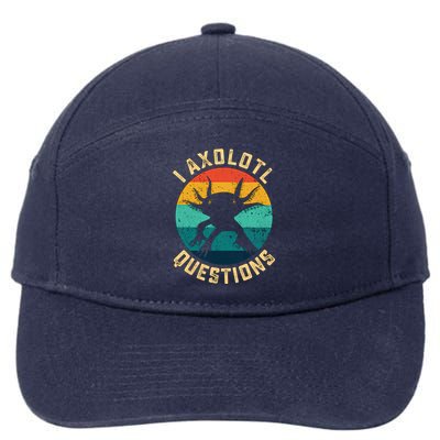 I Axolotl Questions Funny Axolotl Vintage Retro 7-Panel Snapback Hat