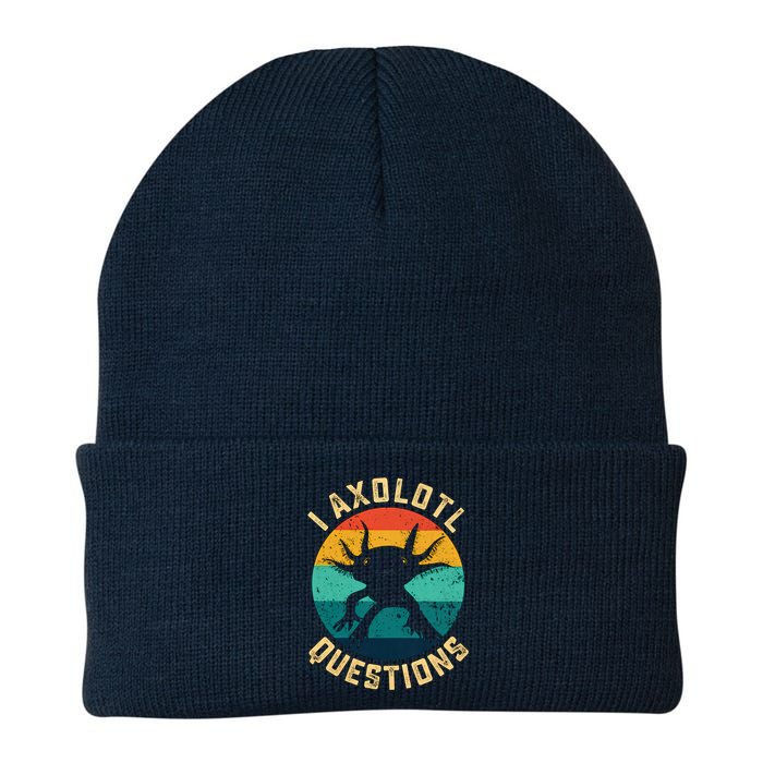 I Axolotl Questions Funny Axolotl Vintage Retro Beanie