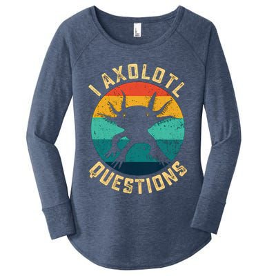 I Axolotl Questions Funny Axolotl Vintage Retro Women's Perfect Tri Tunic Long Sleeve Shirt