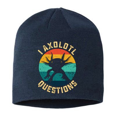 I Axolotl Questions Funny Axolotl Vintage Retro Sustainable Beanie