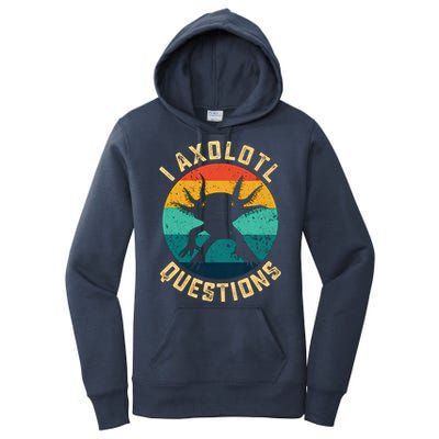 I Axolotl Questions Funny Axolotl Vintage Retro Women's Pullover Hoodie
