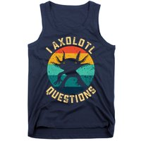 I Axolotl Questions Funny Axolotl Vintage Retro Tank Top