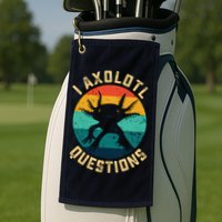 I Axolotl Questions Funny Axolotl Vintage Retro Golf Towel