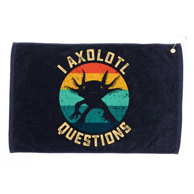 I Axolotl Questions Funny Axolotl Vintage Retro Grommeted Golf Towel