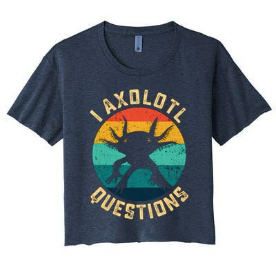 I Axolotl Questions Funny Axolotl Vintage Retro Crop Top