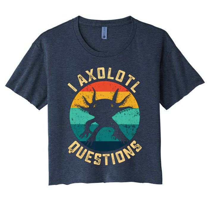 I Axolotl Questions Funny Axolotl Vintage Retro Crop Top