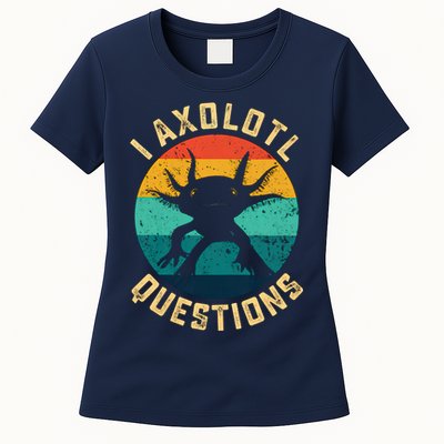 I Axolotl Questions Funny Axolotl Vintage Retro Womens T-Shirt