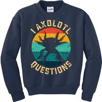 I Axolotl Questions Funny Axolotl Vintage Retro Kids Sweatshirt