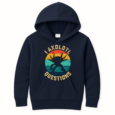 I Axolotl Questions Funny Axolotl Vintage Retro Kids Hoodie