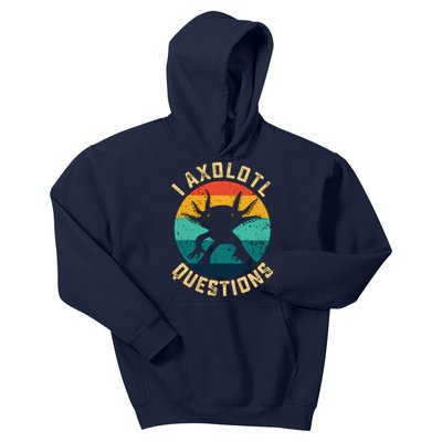 I Axolotl Questions Funny Axolotl Vintage Retro Kids Hoodie