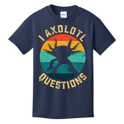 I Axolotl Questions Funny Axolotl Vintage Retro Kids T-Shirt