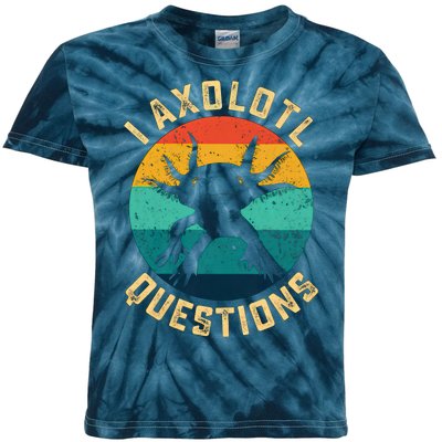 I Axolotl Questions Funny Axolotl Vintage Retro Kids Tie-Dye T-Shirt