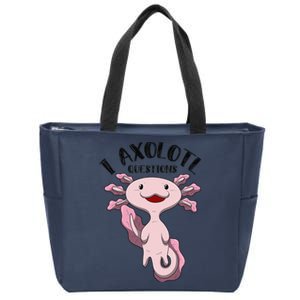 I Axolotl Questions Funny Puns Children Gift  Zip Tote Bag