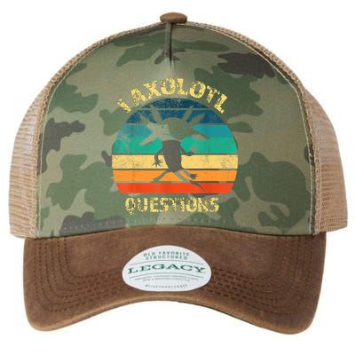 I Axolotl Questions Funny Axolotl Vintage Retro Design Legacy Tie Dye Trucker Hat