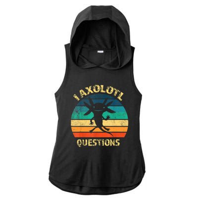 I Axolotl Questions Funny Axolotl Vintage Retro Design Ladies PosiCharge Tri-Blend Wicking Draft Hoodie Tank