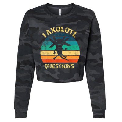 I Axolotl Questions Funny Axolotl Vintage Retro Design Cropped Pullover Crew