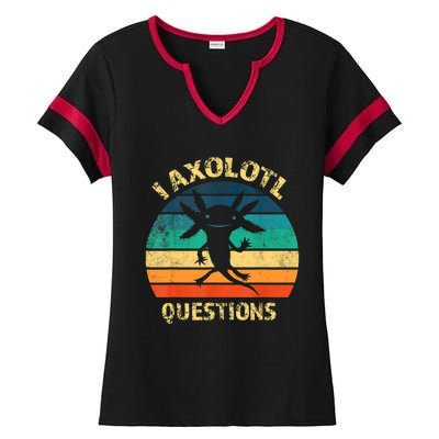 I Axolotl Questions Funny Axolotl Vintage Retro Design Ladies Halftime Notch Neck Tee