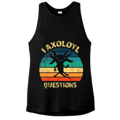 I Axolotl Questions Funny Axolotl Vintage Retro Design Ladies PosiCharge Tri-Blend Wicking Tank