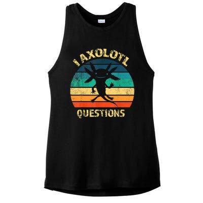 I Axolotl Questions Funny Axolotl Vintage Retro Design Ladies PosiCharge Tri-Blend Wicking Tank