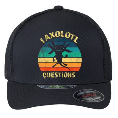 I Axolotl Questions Funny Axolotl Vintage Retro Design Flexfit Unipanel Trucker Cap